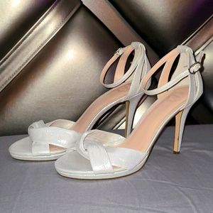 Elegant White Heeled Sandals